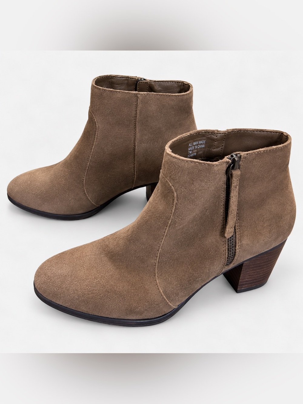 G.H. Bass Maxine Taupe Brown Suede Ankle Boots Women’s 9M